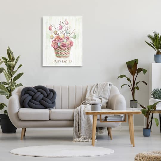 Stupell Industries Happy Easter Bouquet Canvas Wall Art